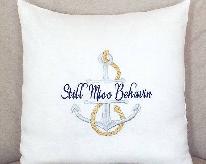 Boat Gift Personalizecd Anchor Nautical Pillow Case Boating  Gift Beach House Decor Yacht Decor Nautical Decor yacht Pillow Boat Anchor Gift