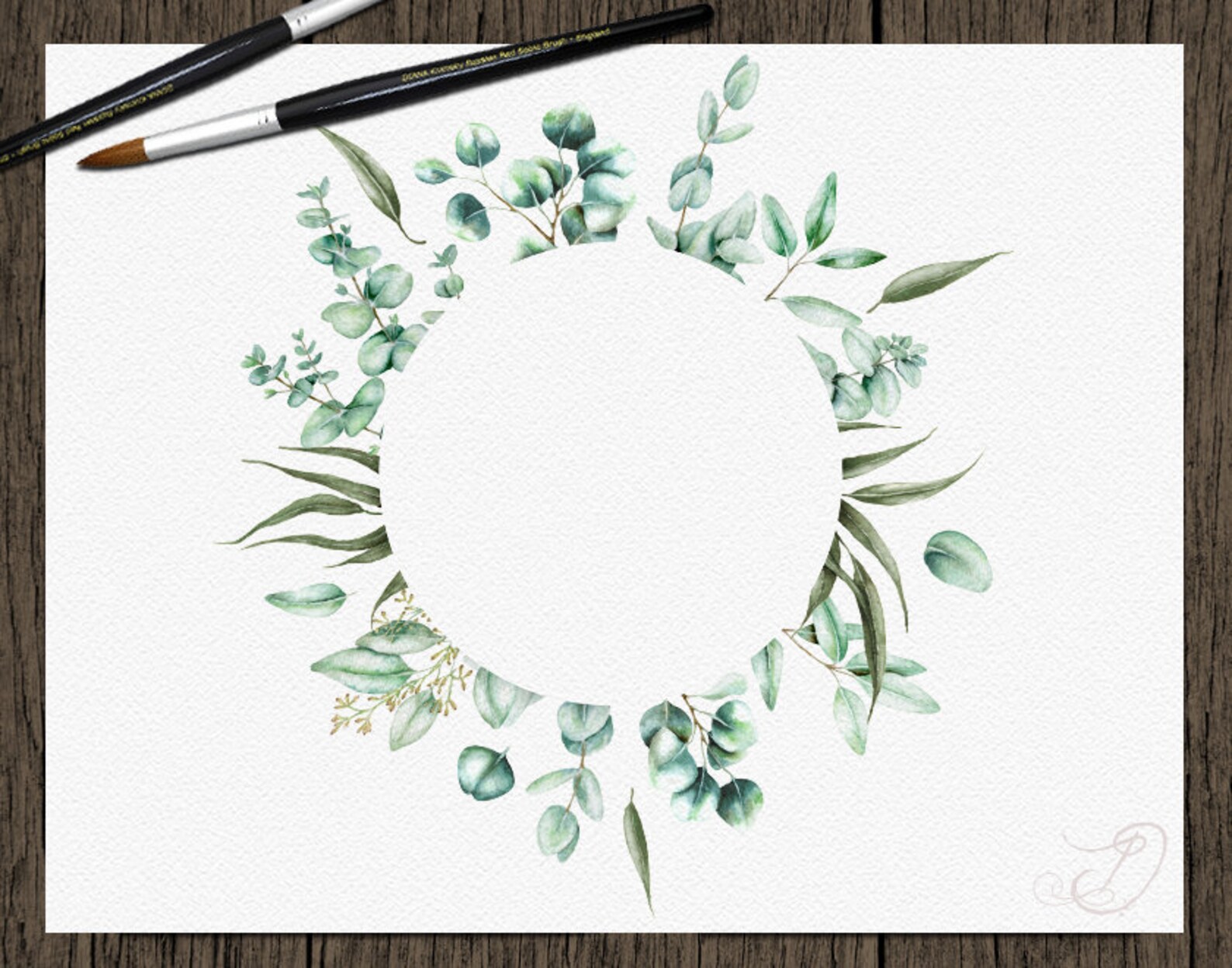 Watercolor Eucalyptus Clipart Frame Greenery Frames Clip Art Eucalyptus ...