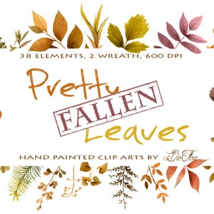 Greenery Fall Clipart Leaf Leaves Woodland Vector Clip Art Green Decor Watercolor Tiny Fallen Autumn Wreath Garland Wedding Illustration