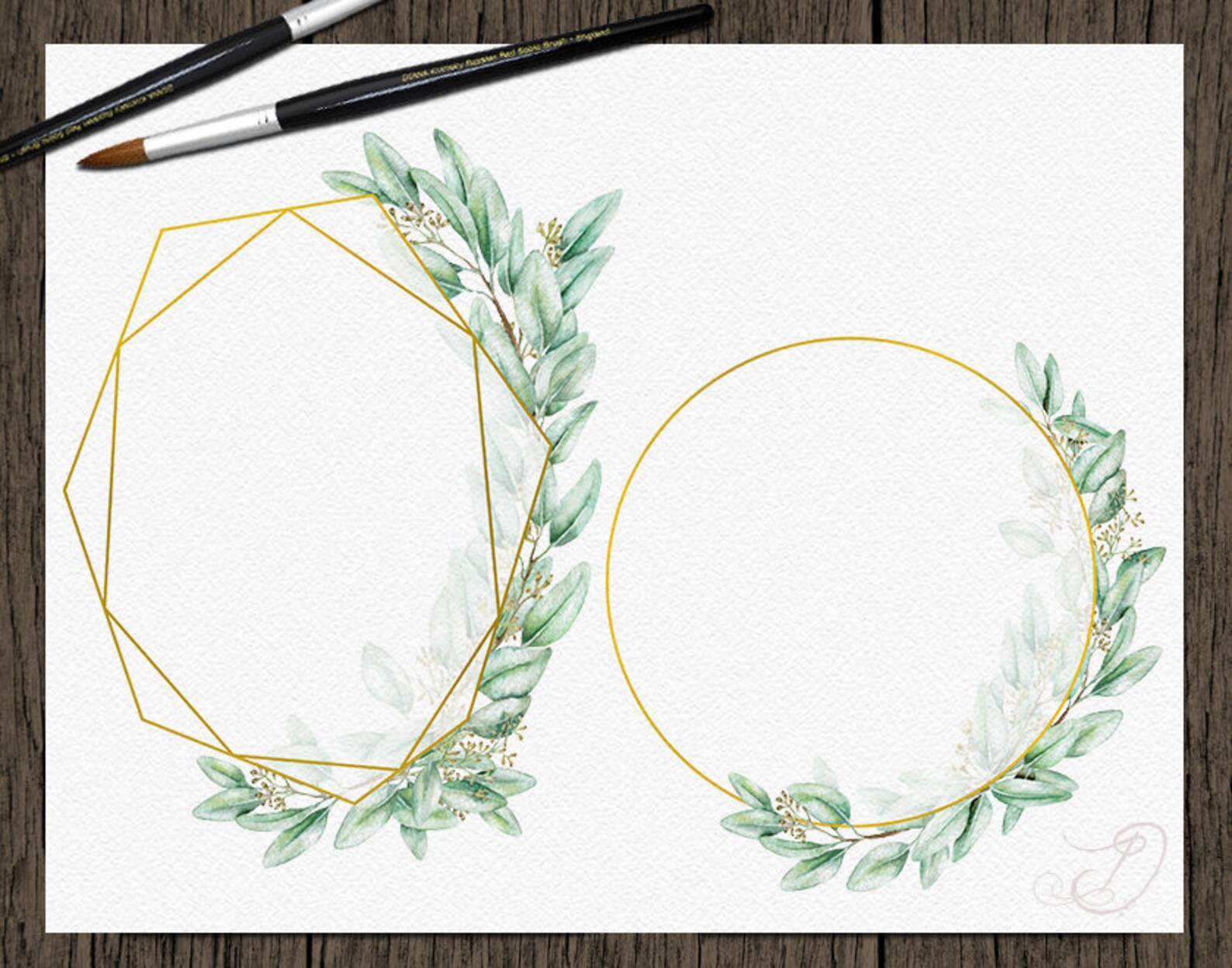 Eucalyptus Greenery Watercolor Clipart Seeded Eucalyptus Clip Art Aqua ...
