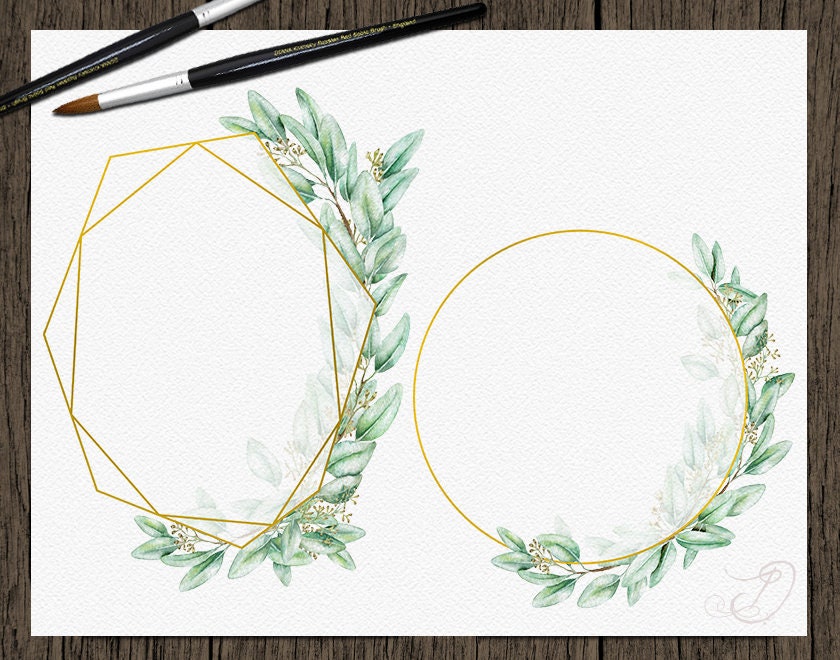 Eucalyptus Greenery Watercolor Clipart Seeded Eucalyptus Clip Art Aqua ...