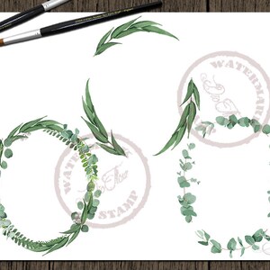 Greenery Frame Wreath Clipart Leaf Eucalyptus Woodland Fern Clip Art ...