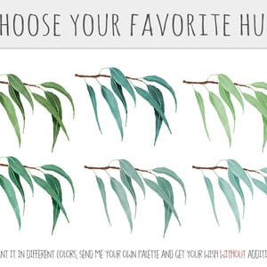 Watercolor Eucalyptus Clipart Greenery Clip Art Eucalyptus Greenery Baby Silver Dollar Leaf Green Leaves Illustration Vector Invitation Art image 7