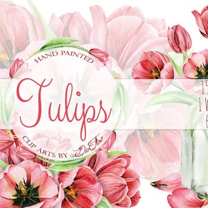 Aquarel tulp clipart tulpen Clip Art rustieke Mason Jar lente bruiloft uitnodiging illustratie vector bloemenkunst