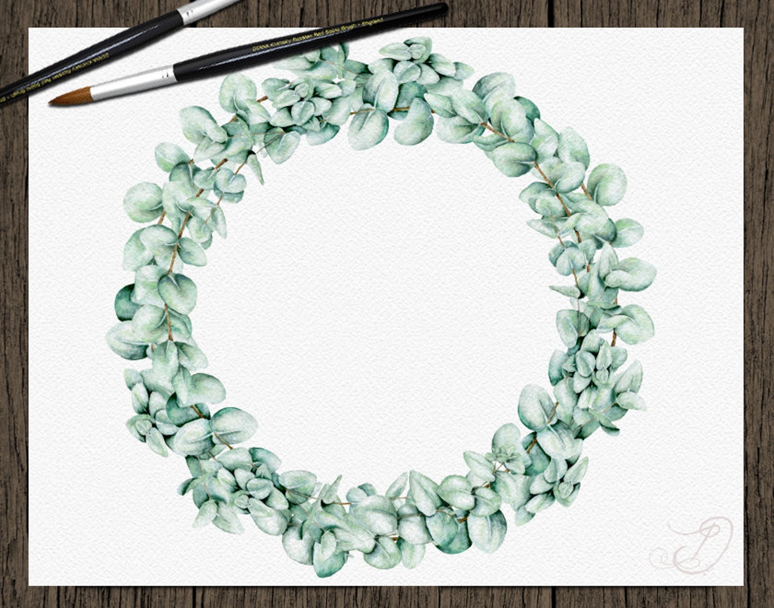 Eucalyptus Clipart Baby Blue Spiral Greenery Clip Art Watercolor ...