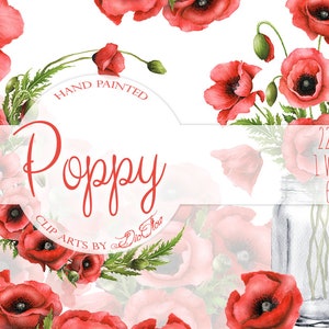 Poppy Clipart Papoulas Clip Art Aquarela Vermelho Mason Jar Rústico País Fazenda Campo Flor Convite De Casamento Ilustração Flores Silvestres Clip