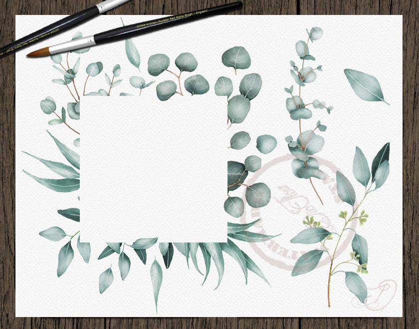 Watercolor Eucalyptus Clipart Greenery Clip Art Eucalyptus - Etsy Denmark