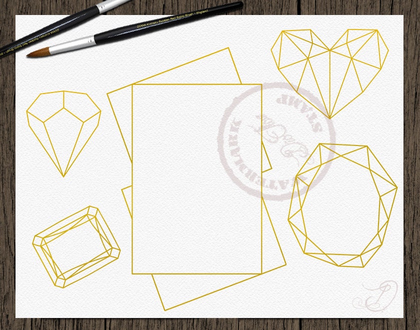 Geometric Polygonal Clipart Frames Crystals Clip Art Shapes Polygonal ...