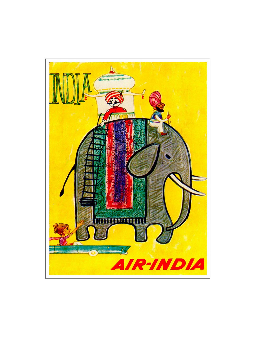 India Travel Print Elephant Poster Indian Art (ajt45)a - Etsy