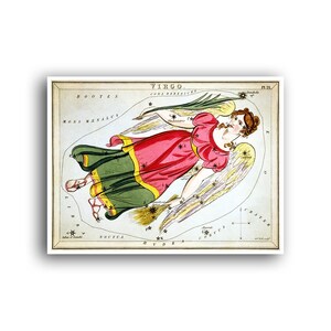 Virgo Sternzeichen Poster Constellation Map Art Horoskop Druck Astrologie Dekor (AS22)a