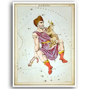 Kaart kunst sterrenbeelden sterrenbeeld astrologie decor vintage zodiac print horoscoop poster (AS6)a