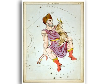 Map Art Constellations Star Sign Astrology Decor Vintage Zodiac Print Horoscope Poster (AS6)a