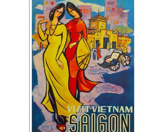 Póster de viaje de Vietnam de Saigon Art, impresión vietnamita (AJT41)a