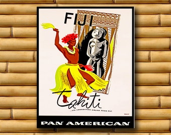 Fiji Art Travel Poster Wall Print Decor (AJT12)