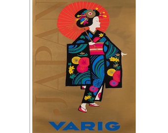 日本旅行ポスター 日本美術 ヴァリグ航空 プリント (AJT268)a