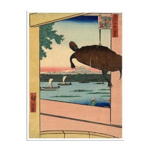 Japanese Woodblock Art Japan Poster Fukugawa By Utagawa Hiroshige Print (J85)a