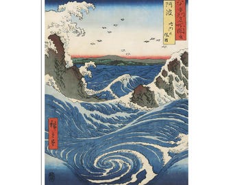 Japan Wellen Kunst Holzschnitt Japanisches Poster (J126)a