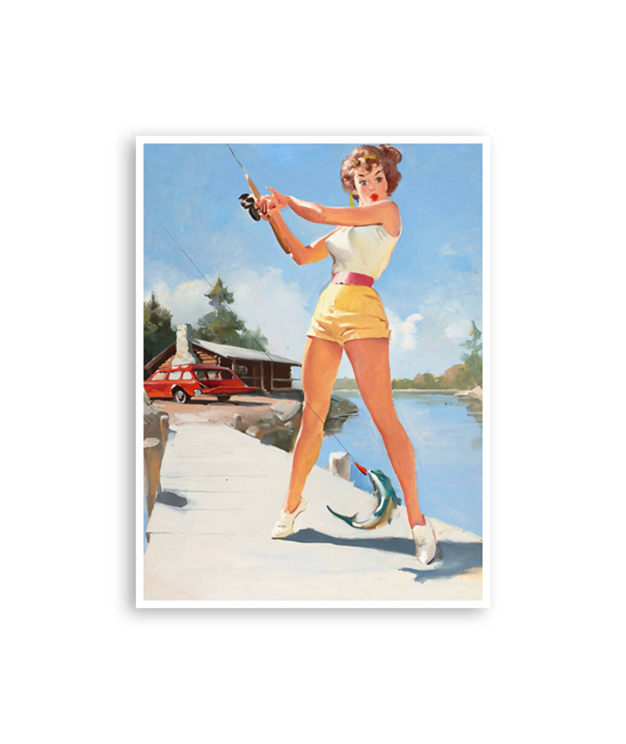 Pinup Girl Rockabilly Poster, Retro Pin up Girl Art, Den Office Man Cave  Décor, Gifts for Him, Redhead Tattooed Girl Picture Print -  Finland