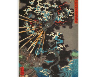 Dragon Print Japan Art Japanese Decor Asian Poster (J125)a