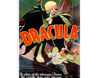 Dracula filmposter vintage pre jaren 1930 art-horror decor print (AJT483)