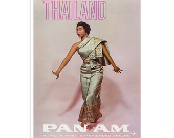 Póster de viaje de Tailandia con arte para pared (AJT243)