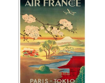 ビンテージ エールフランス ポスター - 航空会社ポスター - A3、A2、A1