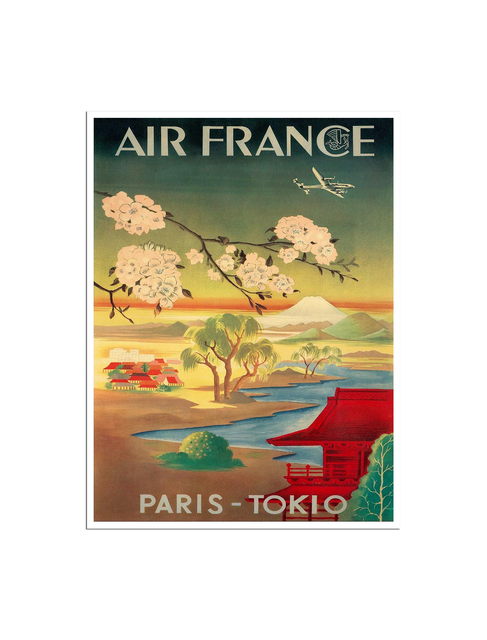 東京アートジャパンプリント日本画エールフランス旅行ポスター（AJT21