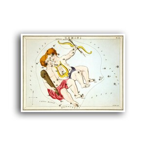 Gemini Sternzeichen Poster Sidney Hall Astrologie Karte 1925 Art Print (AS19)a