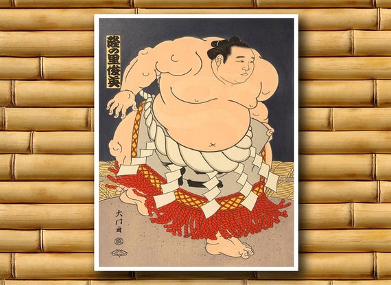 Kontoret Association Dingy Sumo Wrestler Art Japan Travel Print Asian Decor Poster J414 - Etsy