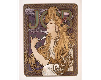 Cigarette Poster Alphonse Mucha Print Smoking Sign Art Nouveau Painting (J475)