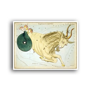 Steinbock Vintage Sternzeichen Print Sternzeichen Horoskop Poster Landkarte Kunst Konstellationen Astrologie Dekor (AS11)a