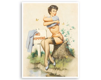 Man Cave Art Pin Up Girls Print Lake House Print Classic Poster Super Quality Art and Paper Frame It Yourself Sizes (PN53)