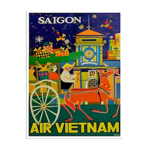 Vietnam Print Vietnamese Art Asia Travel Poster (AJT31)a