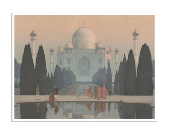 Taj Mahal Painting Agra Poster India Print (AJT312)a