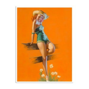 Pin-Up Girl Poster Country Girl Print Vintage Art Super Quality Art and Paper Frame It Yourself Sizes (PN86)
