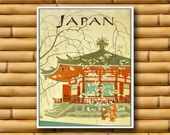 Japanese Travel Poster Japan Wall Art Asian Decor Print - Etsy