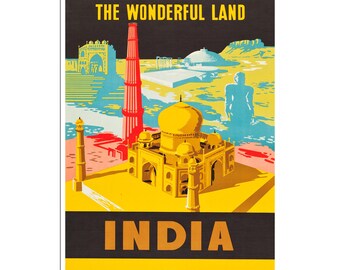 Indian Decor India Travel Poster Vintage Tourism Art Print (AJT237)a