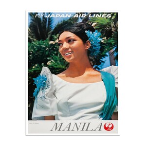 Manila Print Philippines Travel Poster Filipino Girl Art (AJT316)a