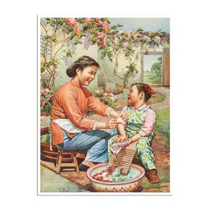 Chinese Family Art Vintage Print China Poster (AJT261)a