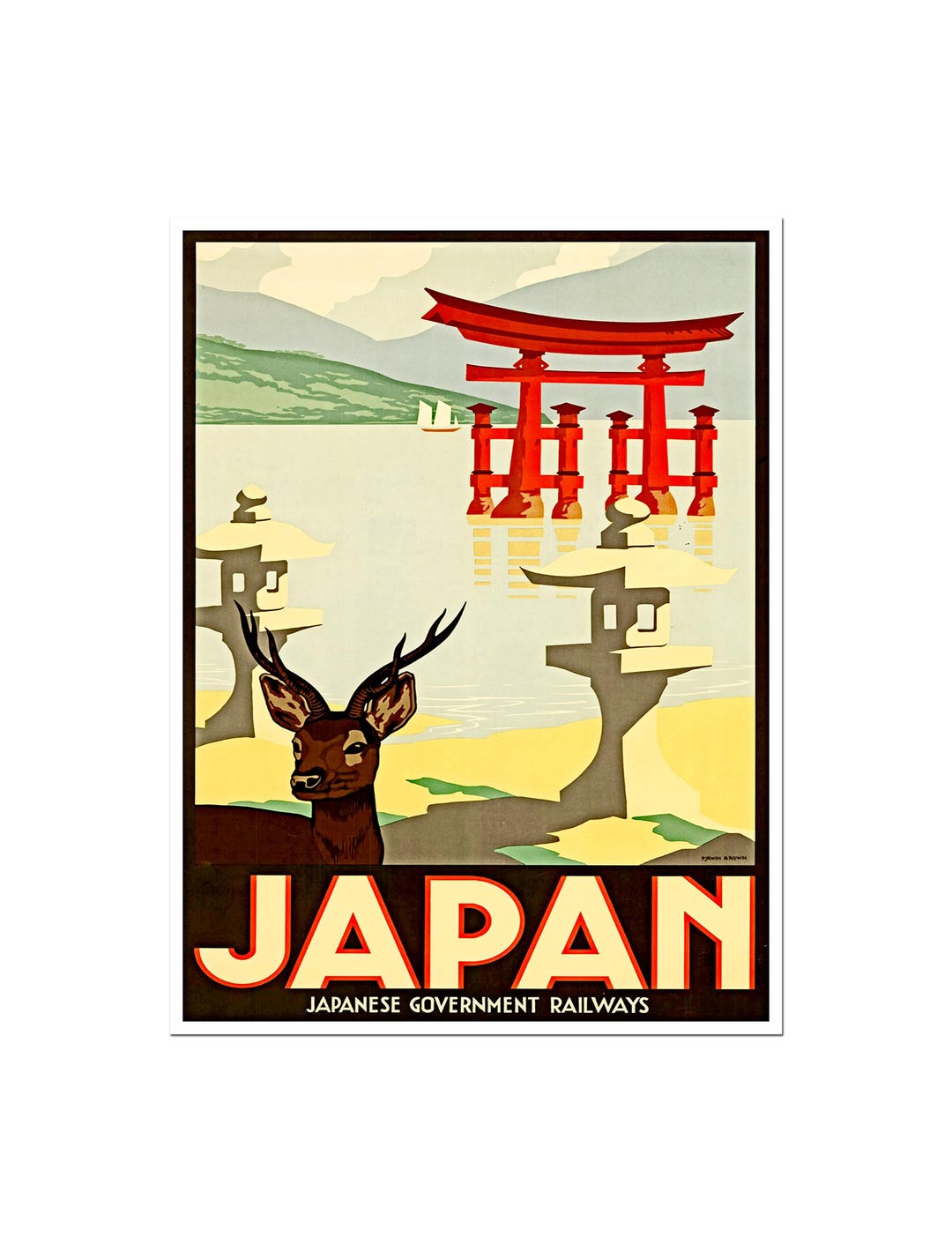 Japan Travel Poster Government Railways Print Japanese Art (ajt9)a - Etsy