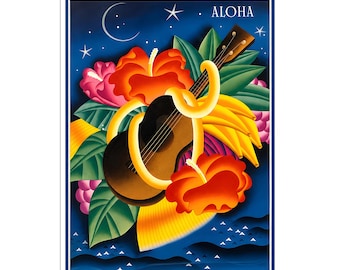 Hawaii Poster Hawaiian Art Aloha Print (AJT419)