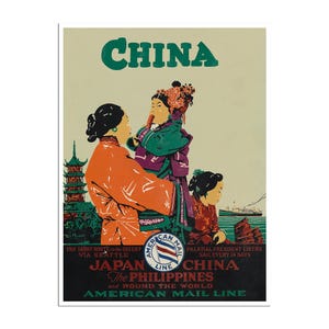 China Art Vintage Travel Poster Chinese Print (AJT274)a