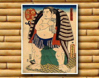 Retro Art Wall Decor Asian Landscape Print Sumo Decor Japanese Poster Japan (J28)