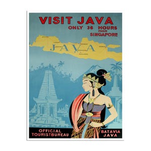 Java Art Indonesia Travel Poster Javanese Print (AJT10)a