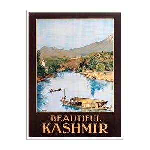 Kashmir Painting India Art Print Indian Decor Vintage Travel Poster (AJT169)a