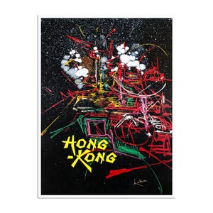 Hong Kong Painting China Travel Poster Art Asian Print (AJT293)a