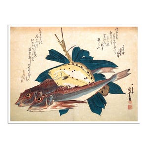 Japansk fisktryck Japanposter Ando Hiroshige Konst 1800-talet (CH47)a