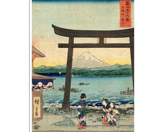 Japanese Woodblock Print Utagawa Hiroshige Art Japan Poster Sagami Province (J42)a