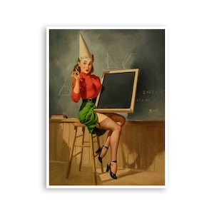 Pin Up Girls Poster Vintage Hot Teacher Print Art Super Quality Art and Paper Frame It Yourself Sizes (PN25)