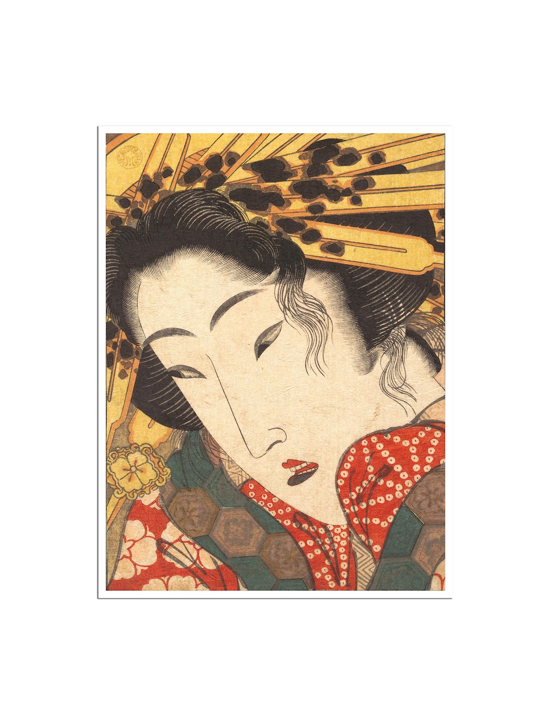 日本の木版画 浮世絵 芸者画 渓斎英泉 1824年 (J129)a - Etsy 日本